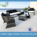 Sofa Cur-seachad air a shuidheachadh le Wicker resistant Uv-resistant